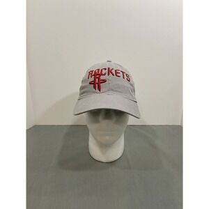 Houston Rockets Hat Cap Strap Back Gray Red NBA Basketball Adidas Mens